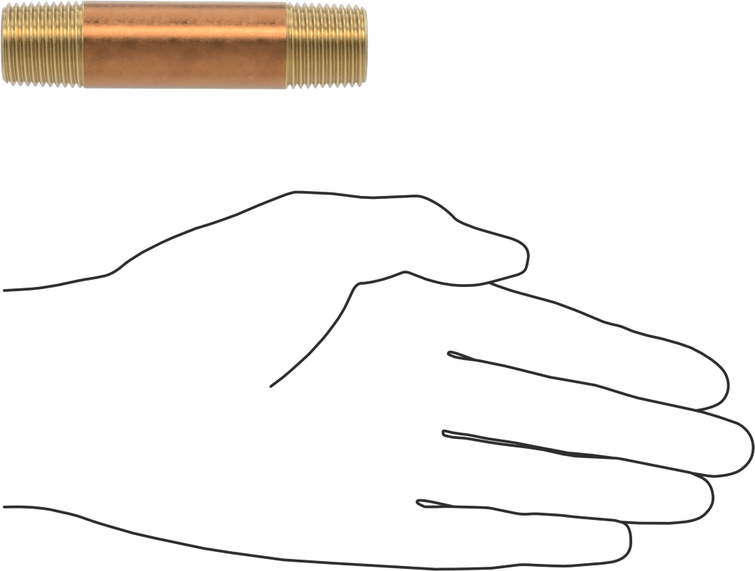 Yüksek Basınçlı Pirinç Boru Bağlantı Elemanı, Nipple, Her İki Ucu Dişli, 1/2 Boru Boyutu, 3-1/2" Uzunluk