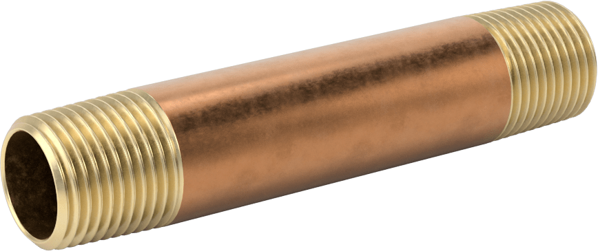 Yüksek Basınçlı Pirinç Boru Bağlantı Elemanı, Nipple, Her İki Ucu Dişli, 1/2 Boru Boyutu, 4" Uzunluk