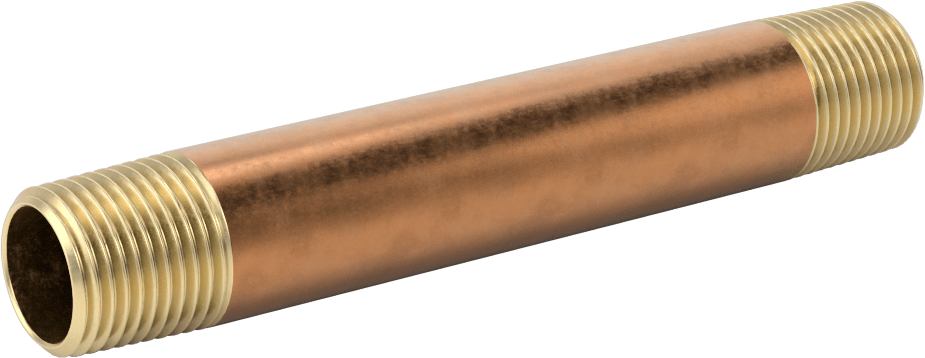 Yüksek Basınçlı Pirinç Boru Bağlantı Elemanı, Nipple, Her İki Ucu Dişli, 1/2 Boru Boyutu, 5 inç Uzunluk