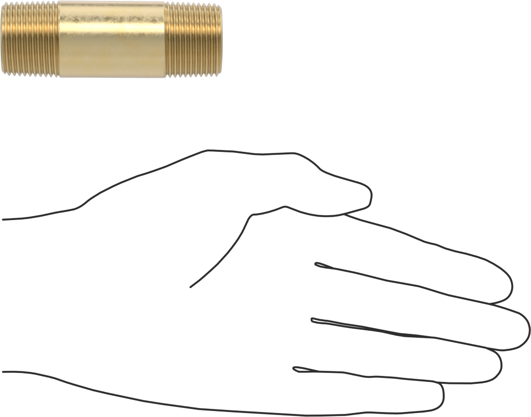Yüksek Basınçlı Pirinç Boru Bağlantı Elemanı, Nipple, Her İki Ucu Dişli, 3/4 Boru Boyutu, 3" Uzunluk