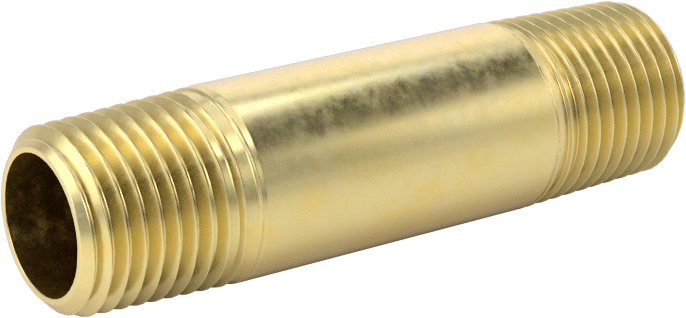Yüksek Basınçlı Pirinç Boru Bağlantı Elemanı, Nipple, Her İki Ucu Dişli, 1/8 Boru Boyutu, 1-1/2" Uzunluk
