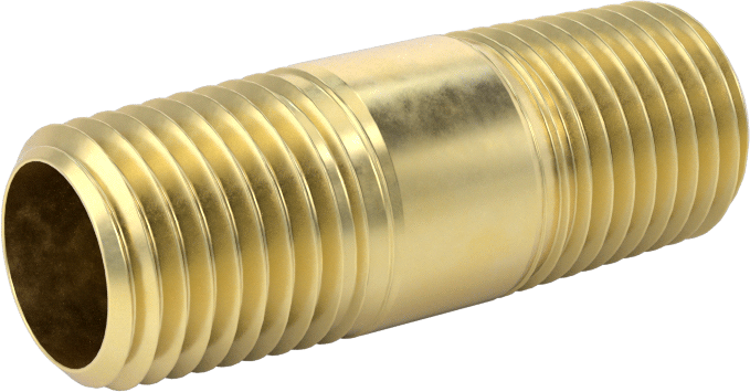 Yüksek Basınçlı Pirinç Boru Bağlantı Elemanı, Nipple, Her İki Ucu Dişli, 1/4 Boru Boyutu, 1-1/2" Uzunluk