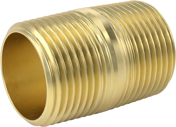 Yüksek Basınçlı Pirinç Boru Bağlantı Elemanı, Nipple, Her İki Ucu Dişli, 3/4 Boru Boyutu, 1-1/2" Uzunluk