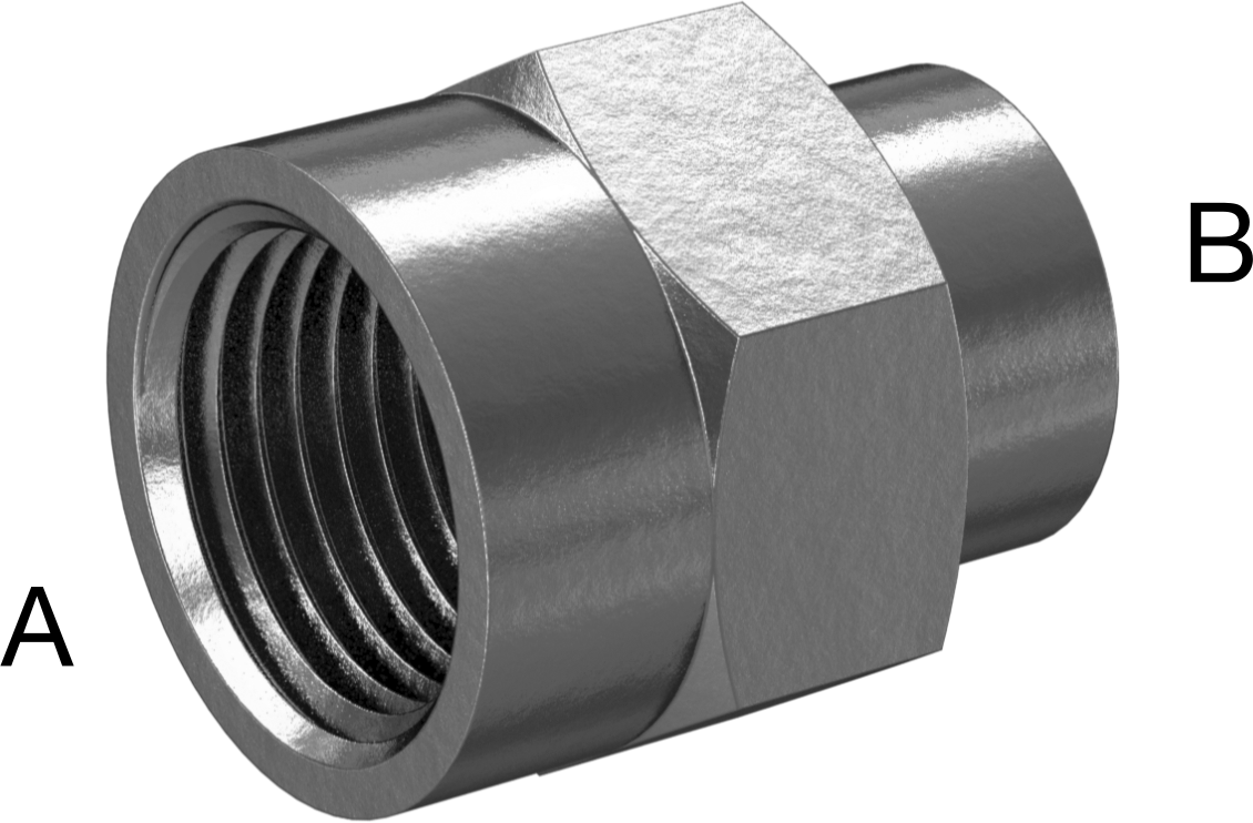 Yüksek Basınçlı Pirinç Boru Bağlantı Elemanı, Düz Redüktör, 3/8 x 1/4 NPT Dişi