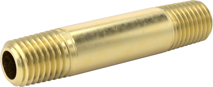 Yüksek Basınçlı Pirinç Boru Bağlantı Elemanı, Nipple, Her İki Ucu Dişli, 1/16 Boru Boyutu, 1-1/2" Uzunluk