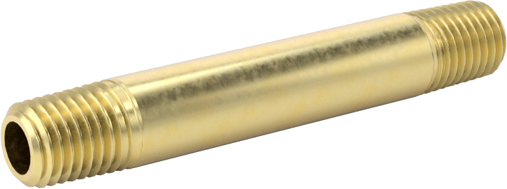 Yüksek Basınçlı Pirinç Boru Bağlantı Elemanı, Nipple, Her İki Ucu Dişli, 1/16 Boru Boyutu, 2" Uzunluk