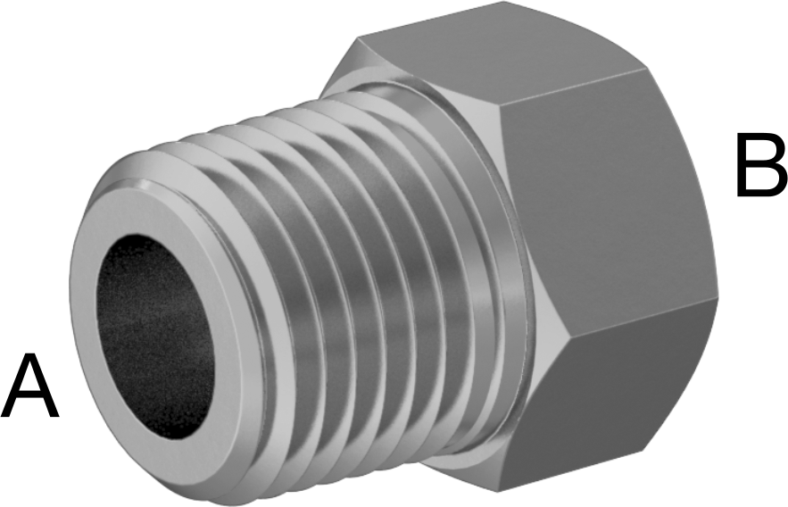 Yüksek Basınçlı Pirinç Boru Bağlantı Elemanı, Altıgen Gövdeli Burç Adaptörü, 1/8 Erkek x 1/16 Dişi NPT