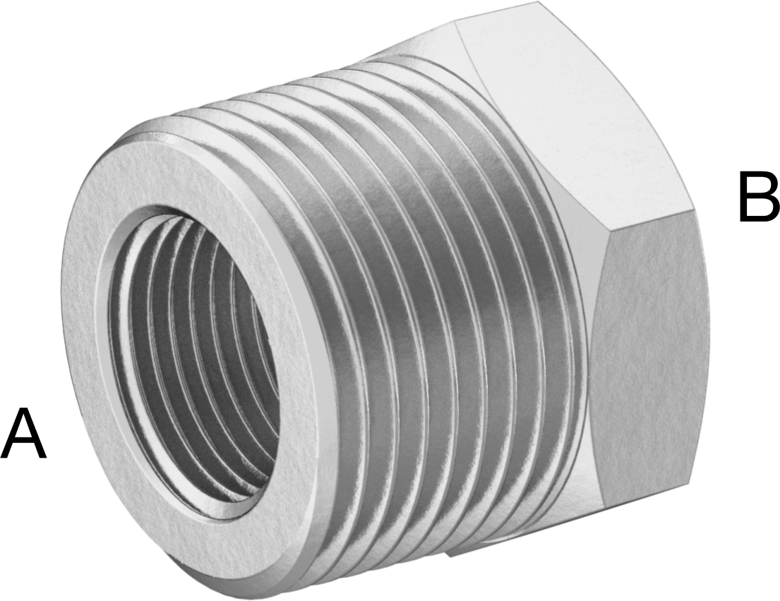Yüksek Basınçlı Pirinç Boru Bağlantı Elemanı, Redüksiyon Adaptörü, 3/4 BSPT Erkek x 3/8 BSPP Dişi