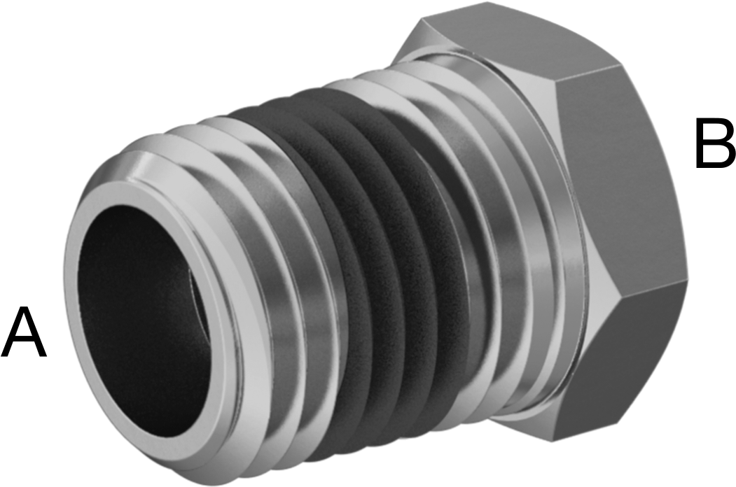 Yüksek Basınçlı Pirinç Boru Bağlantı Elemanı, Sızdırmazlık Maddeli, Burç Adaptörü, 1/4 Erkek x 1/8 Dişi NPT