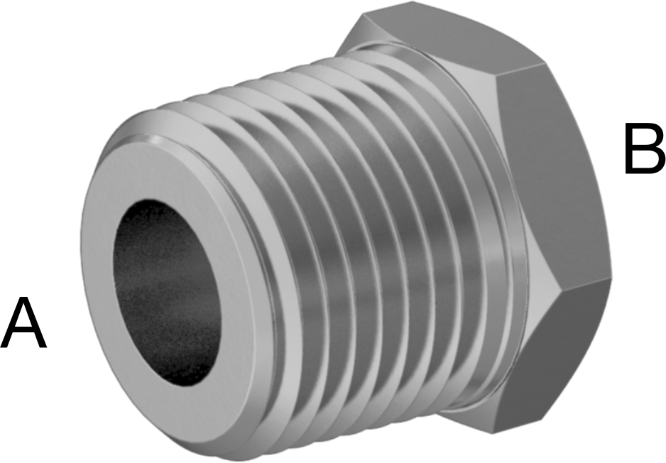 Yüksek Basınçlı Pirinç Boru Bağlantı Elemanı, Altıgen Gövdeli Burç Adaptörü, 3/8 Erkek x 1/8 Dişi NPT