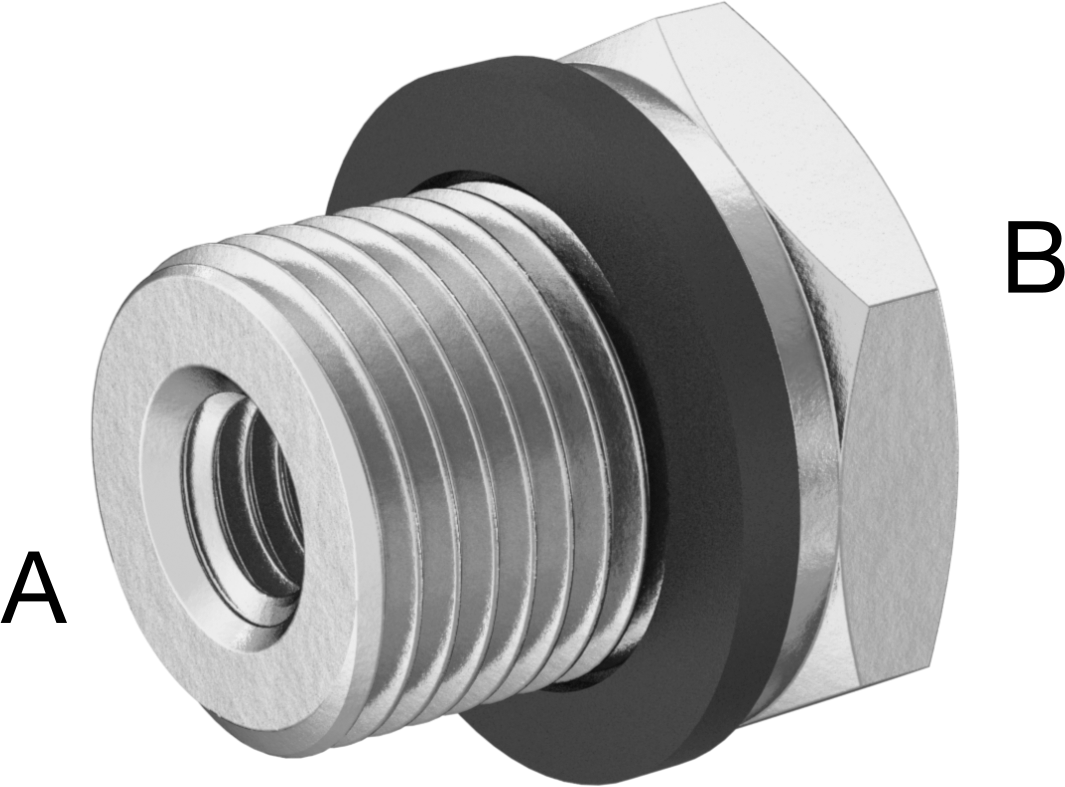 Yüksek Basınçlı Pirinç Boru Bağlantı Elemanı, Adaptör, Altıgen ve Conta, 1/8 BSPP Erkek x M5 x 0,8 mm Dişi