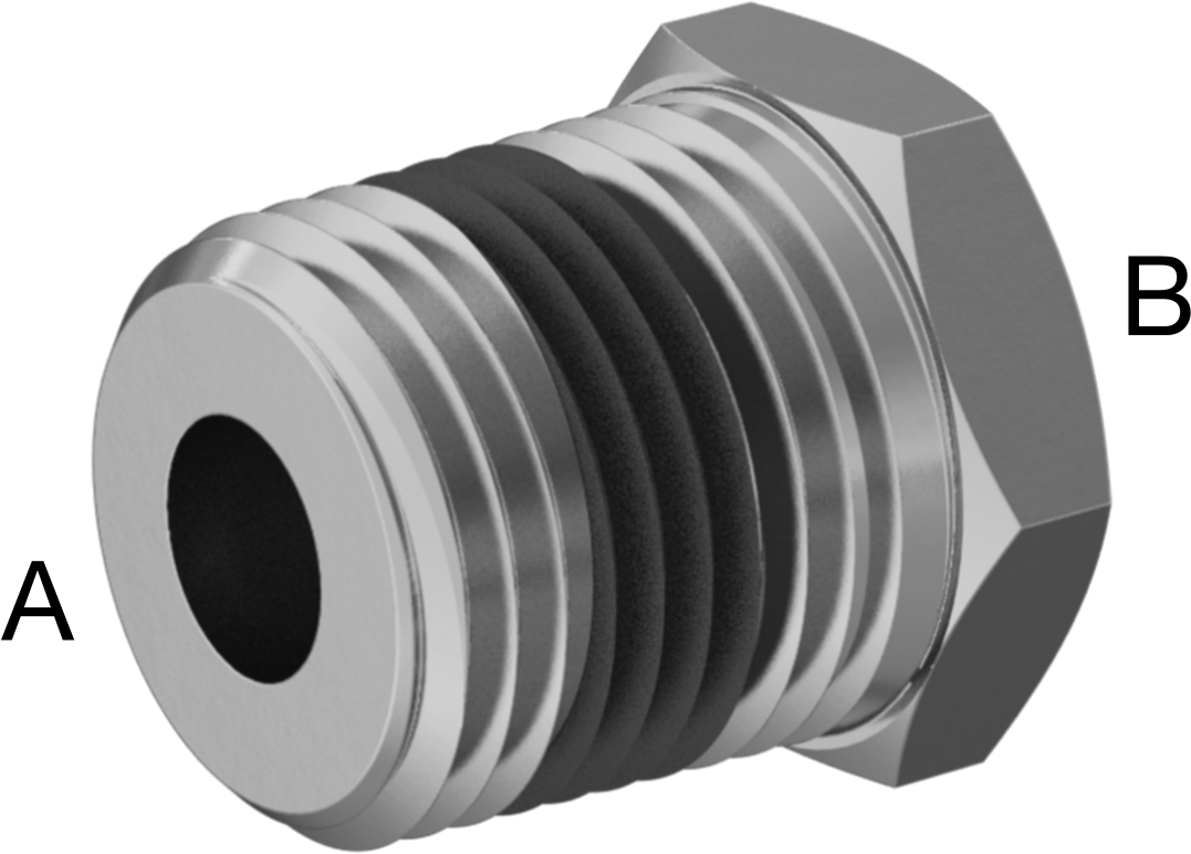 Yüksek Basınçlı Pirinç Boru Bağlantı Elemanı, Sızdırmazlık Maddeli, Burç Adaptörü, 1/2 Erkek x 1/8 Dişi NPT