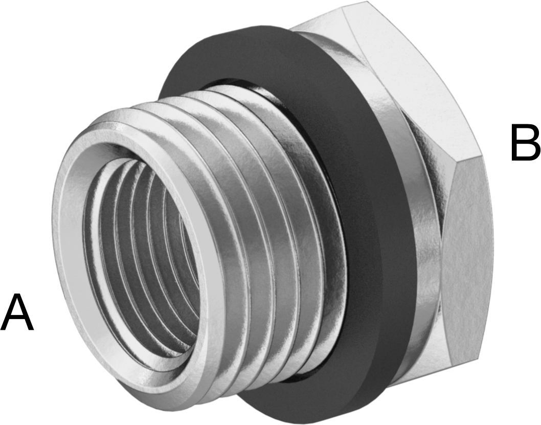 Yüksek Basınçlı Pirinç Boru Bağlantı Elemanı, Altıgen ve Contalı Adaptör, 1/4 BSPP Erkek x 1/8 BSPP Dişi