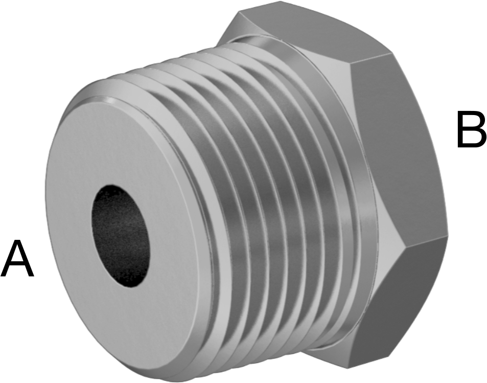 Yüksek Basınçlı Pirinç Boru Bağlantı Elemanı, Altıgen Burç Adaptörü, 3/4 NPT Erkek x 1/8 NPT Dişi
