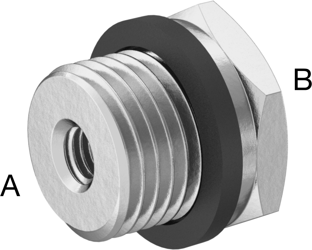 Yüksek Basınçlı Pirinç Boru Bağlantı Elemanı, Adaptör, Altıgen ve Conta, 1/4 BSPP Erkek x M5 x 0,8 mm Dişi
