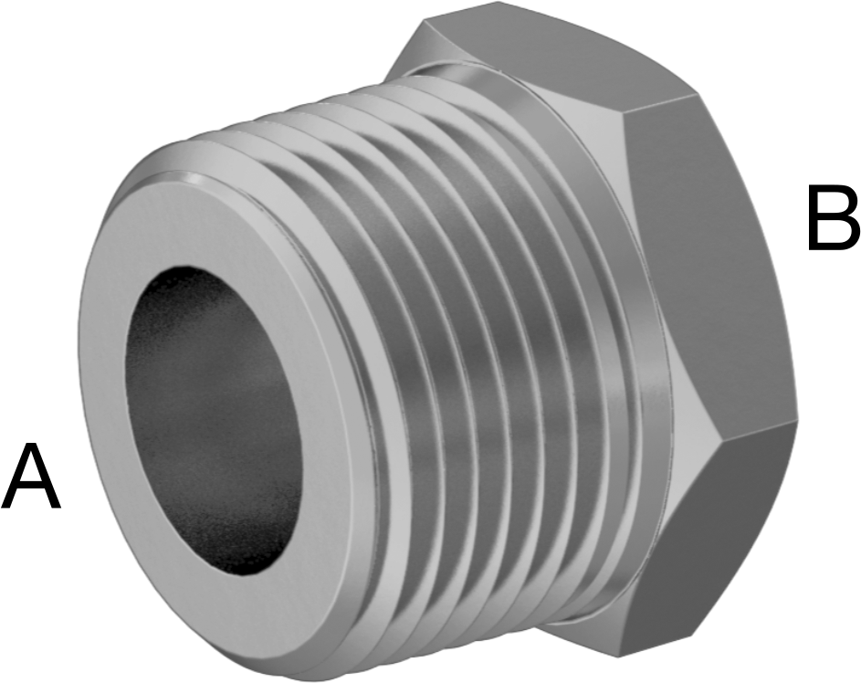 Yüksek Basınçlı Pirinç Boru Bağlantı Elemanı, Altıgen Gövdeli Burç Adaptörü, 3/4 Erkek x 3/8 Dişi NPT