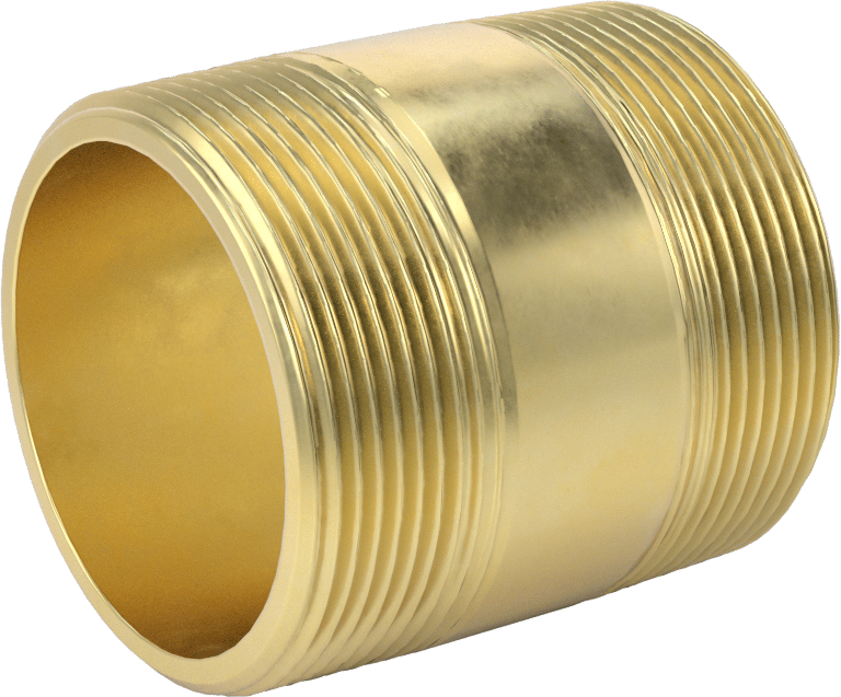 Yüksek Basınçlı Pirinç Boru Bağlantı Elemanı, Nipple, Her İki Ucu Dişli, 2 Boru Boyutu, 2-1/2" Uzunluk