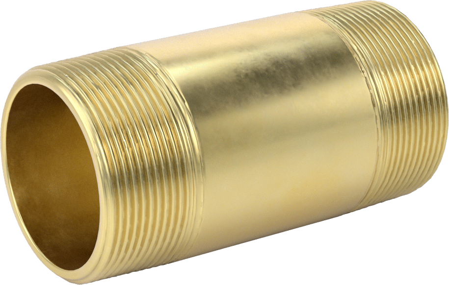 Yüksek Basınçlı Pirinç Boru Bağlantı Elemanı, Nipple, Her İki Ucu Dişli, 2 Boru Boyutu, 4-1/2" Uzunluk
