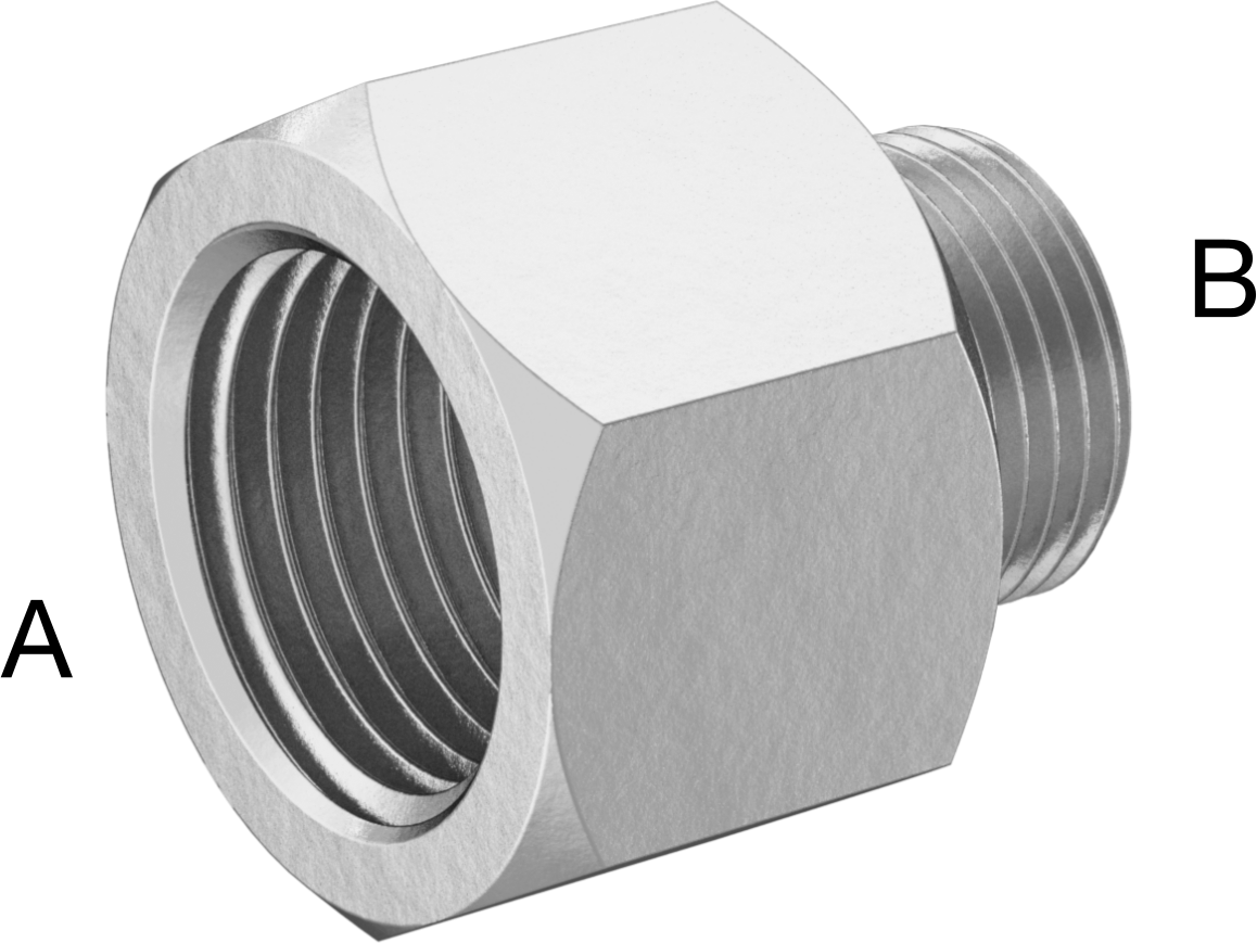 Yüksek Basınçlı Pirinç Boru Bağlantı Elemanı, Contalı adaptör, 1/2 BSPP Dişi x 3/8 BSPP Erkek