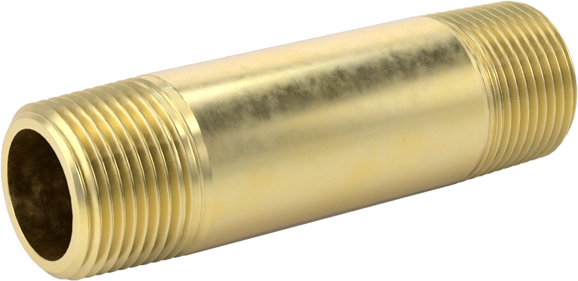 Yüksek Basınçlı Pirinç Boru Bağlantı Elemanı, Nipple, Her İki Ucu Dişli, 3/4 Boru Boyutu, 3-1/2" Uzunluk