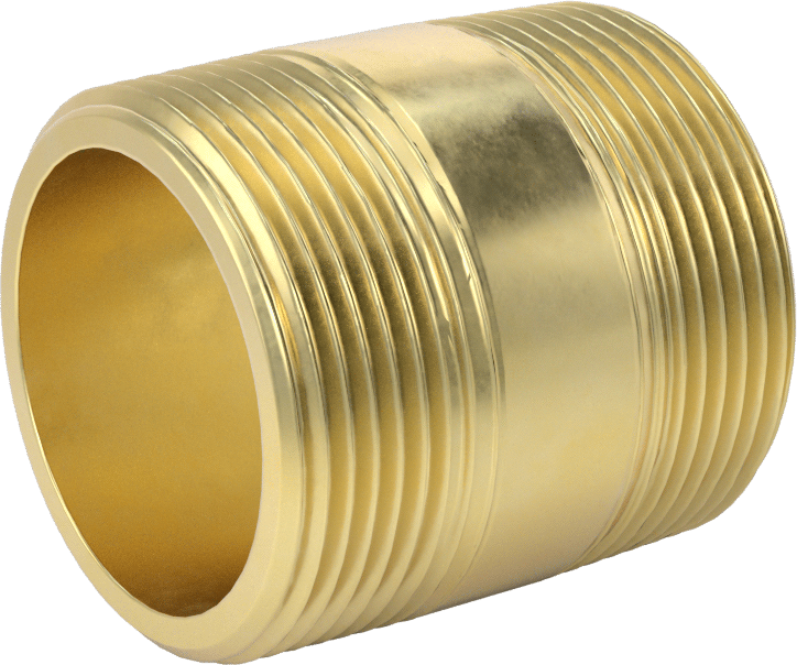 Yüksek Basınçlı Pirinç Boru Bağlantı Elemanı, Nipple, Her İki Ucu Dişli, 1-1/2 Boru Boyutu, 2" Uzunluk