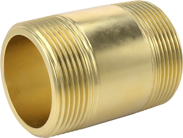 Yüksek Basınçlı Pirinç Boru Bağlantı Elemanı, Nipple, Her İki Ucu Dişli, 1-1/2 Boru Boyutu, 2-1/2" Uzunluk