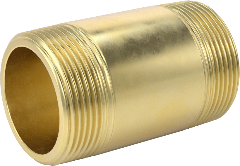 Yüksek Basınçlı Pirinç Boru Bağlantı Elemanı, Nipple, Her İki Ucu Dişli, 1-1/2 Boru Boyutu, 3" Uzunluk