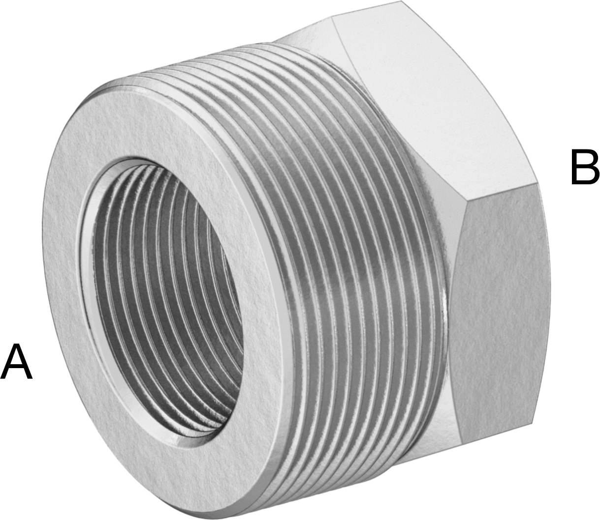 Yüksek Basınçlı Pirinç Boru Bağlantı Elemanı, Altıgen Gövdeli Adaptör, 2 NPT Erkek x 1-1/4 NPT Dişi