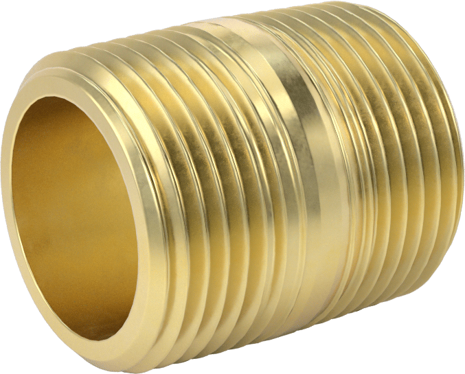 Yüksek Basınçlı Pirinç Boru Bağlantı Elemanı, Nipple, Her İki Ucu Dişli, 1 Boru Boyutu, 1-1/2" Uzunluk