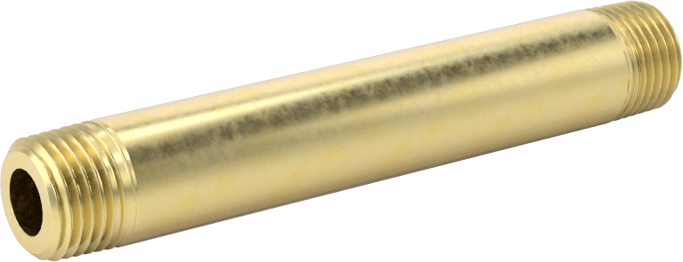 Yüksek Basınçlı Pirinç Boru Bağlantı Elemanı, Nipple, Her İki Ucu Dişli, 1/8 Boru Boyutu, 2-1/2" Uzunluk