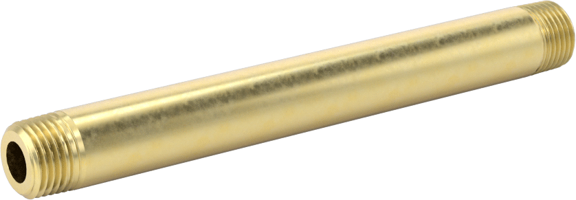 Yüksek Basınçlı Pirinç Boru Bağlantı Elemanı, Nipple, Her İki Ucu Dişli, 1/8 Boru Boyutu, 3-1/2" Uzunluk
