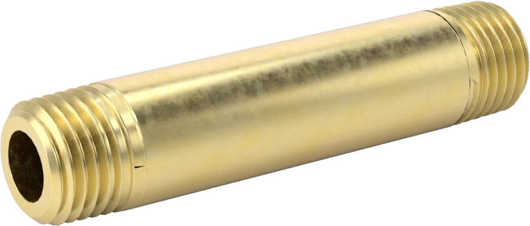 Yüksek Basınçlı Pirinç Boru Bağlantı Elemanı, Nipple, Her İki Ucu Dişli, 1/4 Boru Boyutu, 2-1/2" Uzunluk