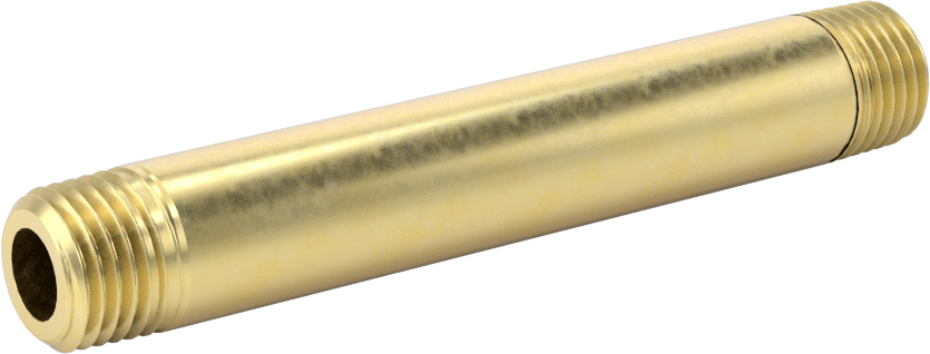 Yüksek Basınçlı Pirinç Boru Bağlantı Elemanı, Nipple, Her İki Ucu Dişli, 1/4 Boru Boyutu, 3-1/2" Uzunluk