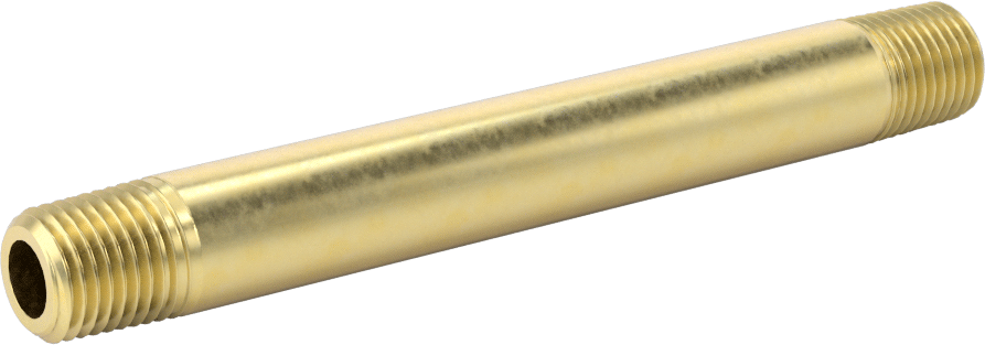 Yüksek Basınçlı Pirinç Boru Bağlantı Elemanı, Nipple, Her İki Ucu Dişli, 1/4 Boru Boyutu, 4-1/2" Uzunluk