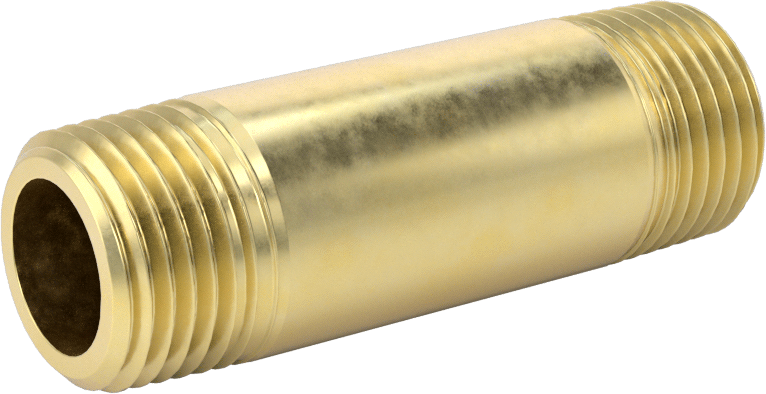 Yüksek Basınçlı Pirinç Boru Bağlantı Elemanı, Nipple, Her İki Ucu Dişli, 1/2 Boru Boyutu, 2-1/2" Uzunluk