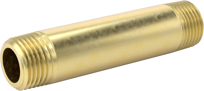 Yüksek Basınçlı Pirinç Boru Bağlantı Elemanı, Nipple, Her İki Ucu Dişli, 1/2 Boru Boyutu, 3-1/2" Uzunluk