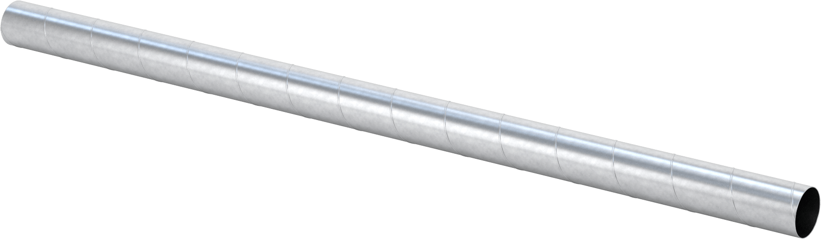 Eğilmeye Dayanıklı Spiral Kanal, Galvanizli Çelik, Kanal Boyutu 3, 5 Fit Uzunluk
