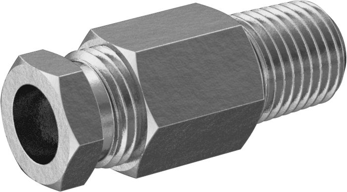 Hızlı Montajlı Sıkıştırma Bağlantı Elemanı, Bakır Boru için, Adaptör, 3/8" Boru x 1/4 NPTF Erkek
