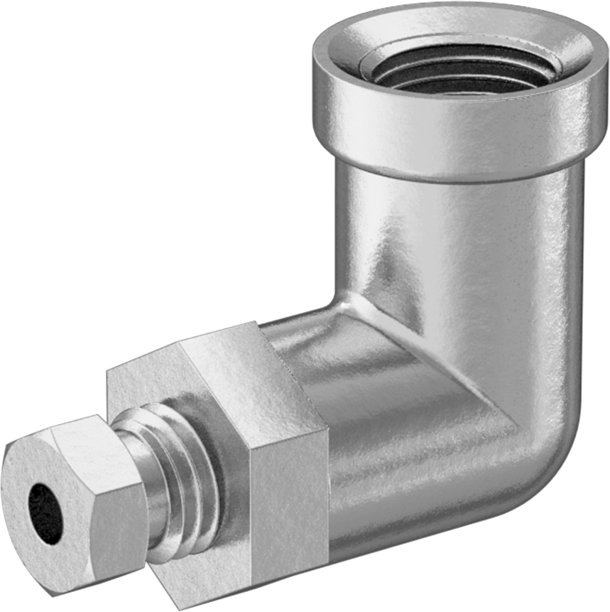 Hızlı Montajlı Sıkıştırma Bağlantı Elemanı, Bakır Boru için, Dirsek, 1/8" Boru x 1/8 NPTF Dişi