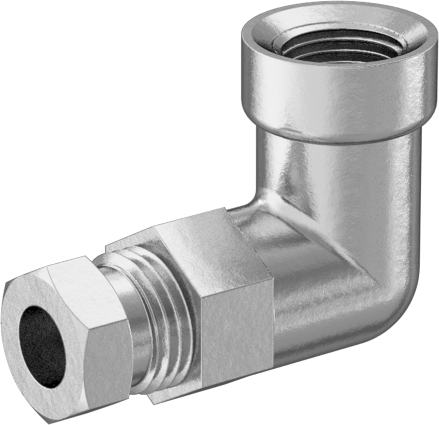 Hızlı Montajlı Sıkıştırma Bağlantı Elemanı, Bakır Boru için, Dirsek, 1/4" Boru x 1/8 NPTF Dişi