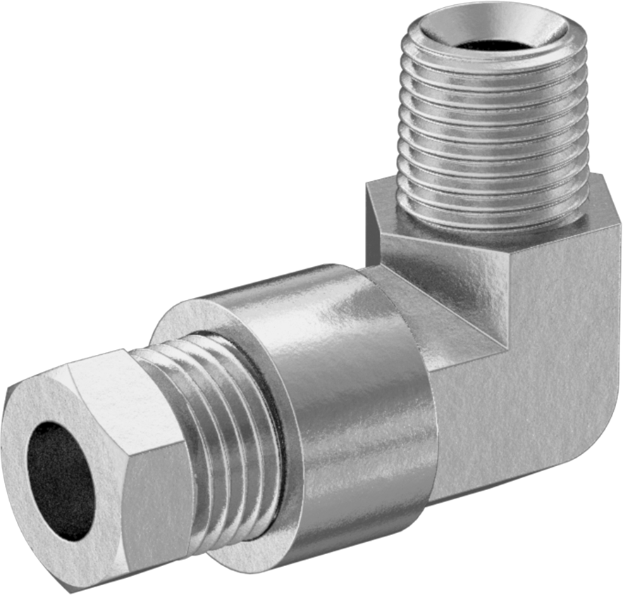 Hızlı Montajlı Sıkıştırma Bağlantı Elemanı, Bakır Boru için, Dirsek, 1/4" Boru x 1/8 NPTF Erkek