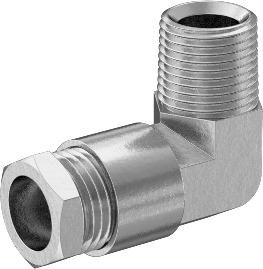Hızlı Montajlı Sıkıştırma Bağlantı Elemanı, Bakır Boru için, Dirsek, 1/2" Boru x 3/8 NPTF Erkek