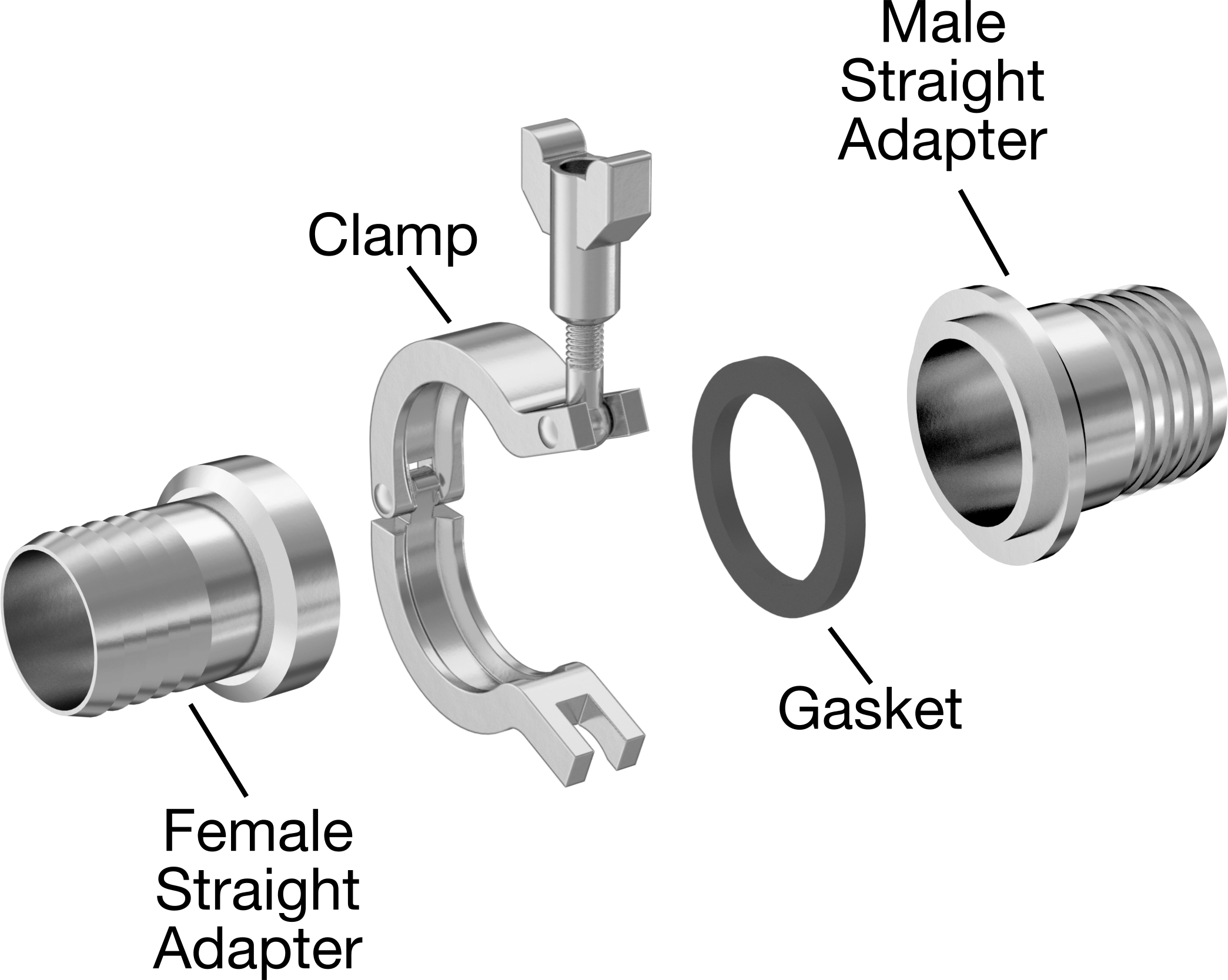 Extra-Support Quick-Clamp × Barbed Adapters