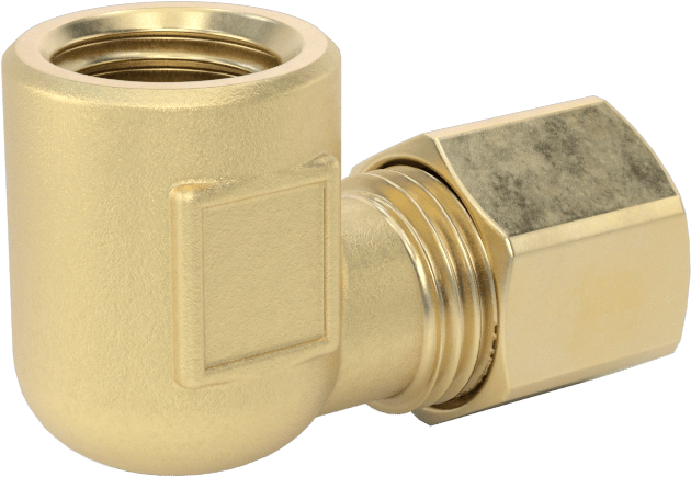 Hava ve Su için Pirinç Sıkıştırma Tüp Bağlantısı, Dirsek adaptörü, 1/4" Boru Dış Çapı x 1/8 NPTF Dişi için