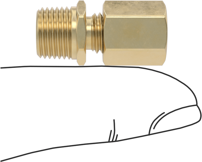 Hava ve Su için Pirinç Sıkıştırma Tüp Bağlantısı, Adaptör, 1/8" Boru Dış Çapı x 1/8 NPTF Erkek için