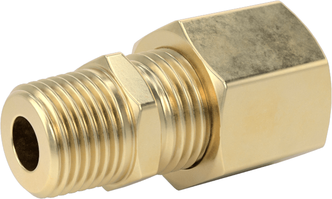 Hava ve Su için Pirinç Sıkıştırma Tüp Bağlantısı, Adaptör, 1/4" Boru Dış Çapı x 1/8 NPTF Erkek için