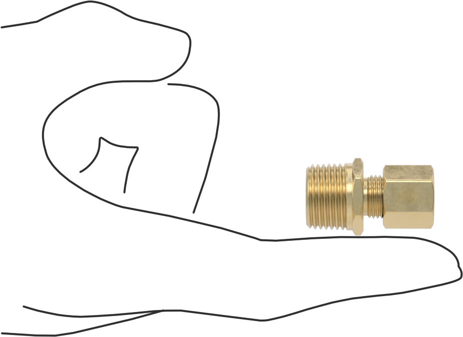Hava ve Su için Pirinç Sıkıştırma Tüp Bağlantısı, Adaptör, 1/4" Boru Dış Çapı x 3/8 NPTF Erkek için