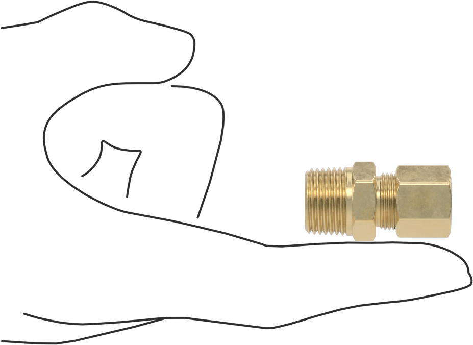 Hava ve Su için Pirinç Sıkıştırma Tüp Bağlantısı, Adaptör, 5/16" Dış Çaplı Boru x 3/8 NPTF Erkek için
