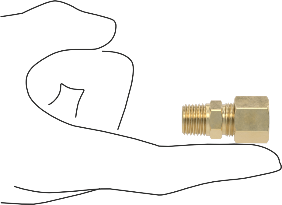 Hava ve Su için Pirinç Sıkıştırma Tüp Bağlantısı, Adaptör, 3/8" Dış Çaplı Boru x 1/4 NPTF Erkek için