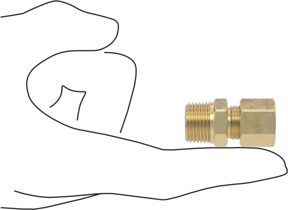 Hava ve Su için Pirinç Sıkıştırma Tüp Bağlantısı, Adaptör, 3/8" Dış Çaplı Boru x 3/8 NPTF Erkek için
